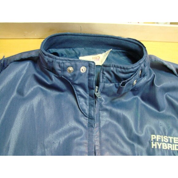 Mens XL King Louie Pro Fit Bomber Jacket PFISTER HYBRIDS Logo Full Zip USA Vtg - Picture 7 of 14